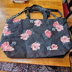 Large Victoria's Secret Rose Pattern Weekender Tote